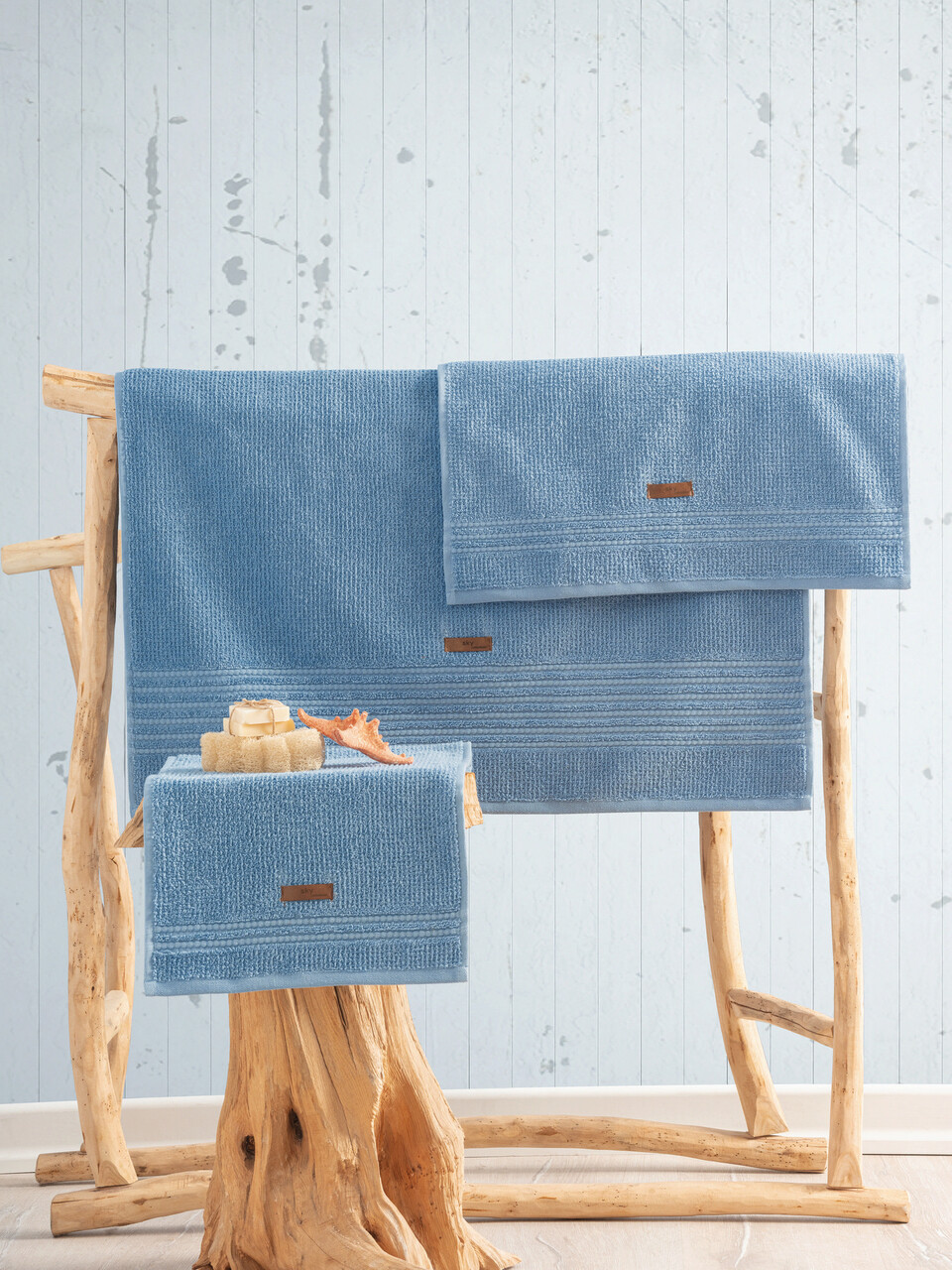 Set prosoape, L'essentiel Maison, Wellness, Albastru - imagine 4
